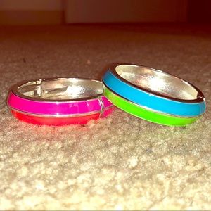 Multicolor bangle bracelets, never worn